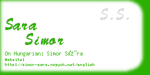 sara simor business card